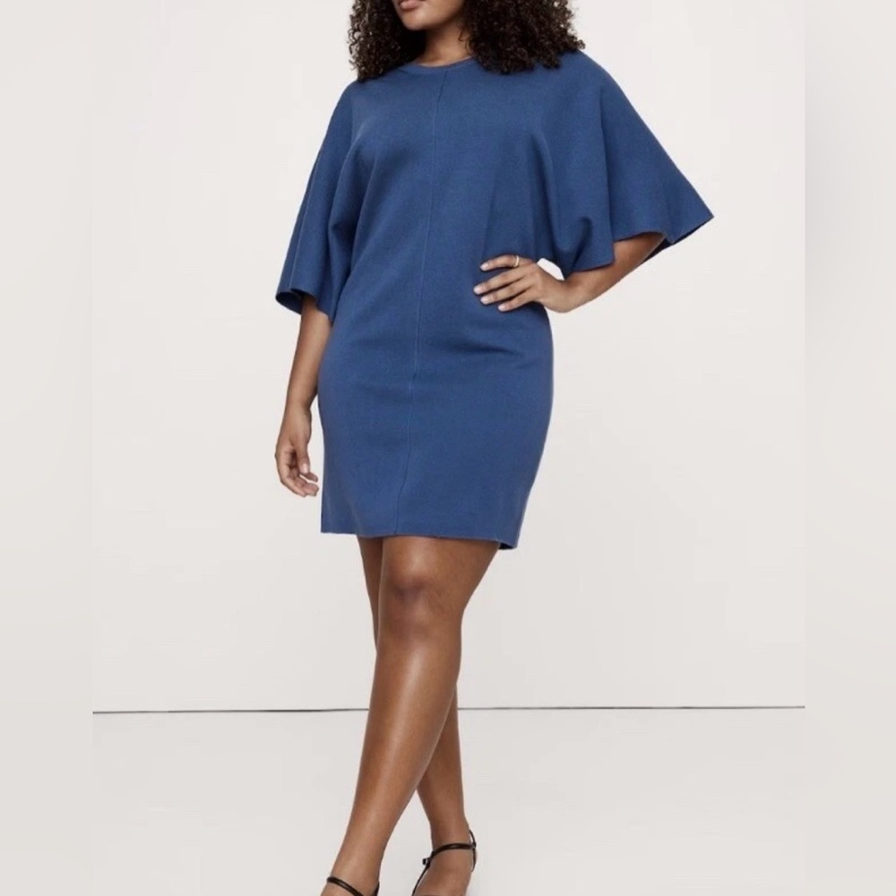Banana republic merino wool flutter sleeves knit dress